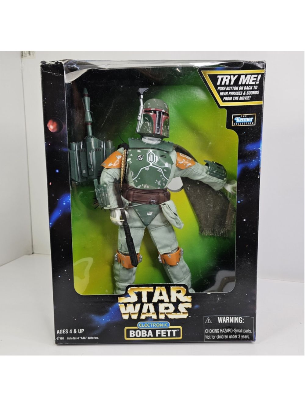 SEALED Kenner Collection Boba Fett - Star Wars 1998 Electronic 12" Box Damage
